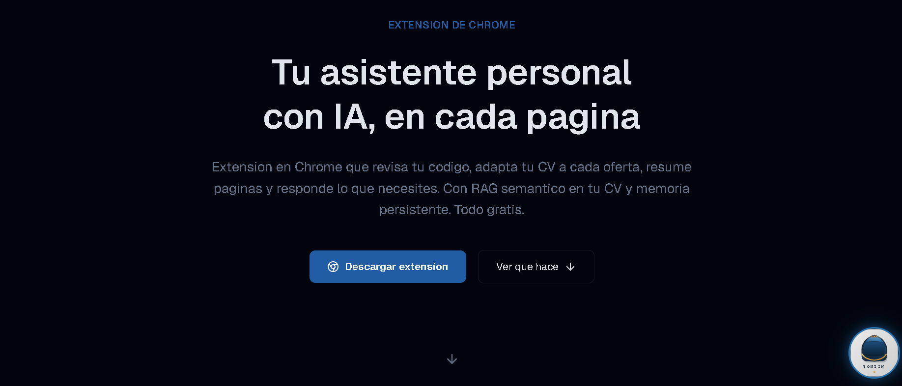La extensión de Chrome de Tontin